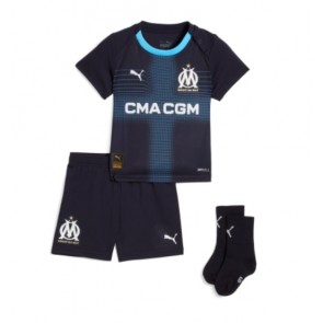Billiga Olympique de Marseille Bortatröja Barn 2025-26 Kortärmad (+ Korta byxor)